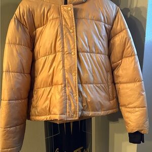 Women's Gold Puffer Jacket